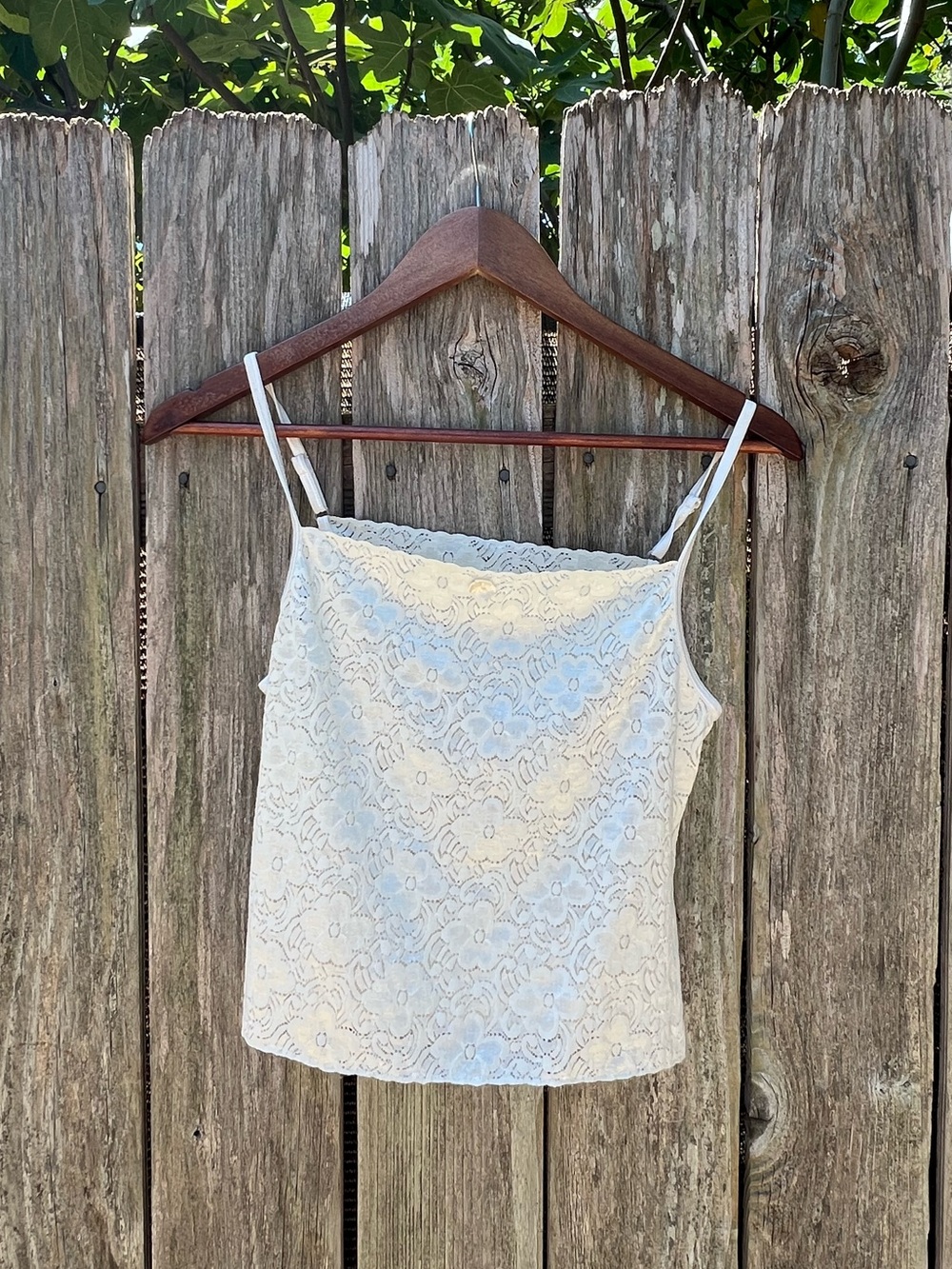 Vintage White Lace Camisole Square Neck Tank Top - Vintage